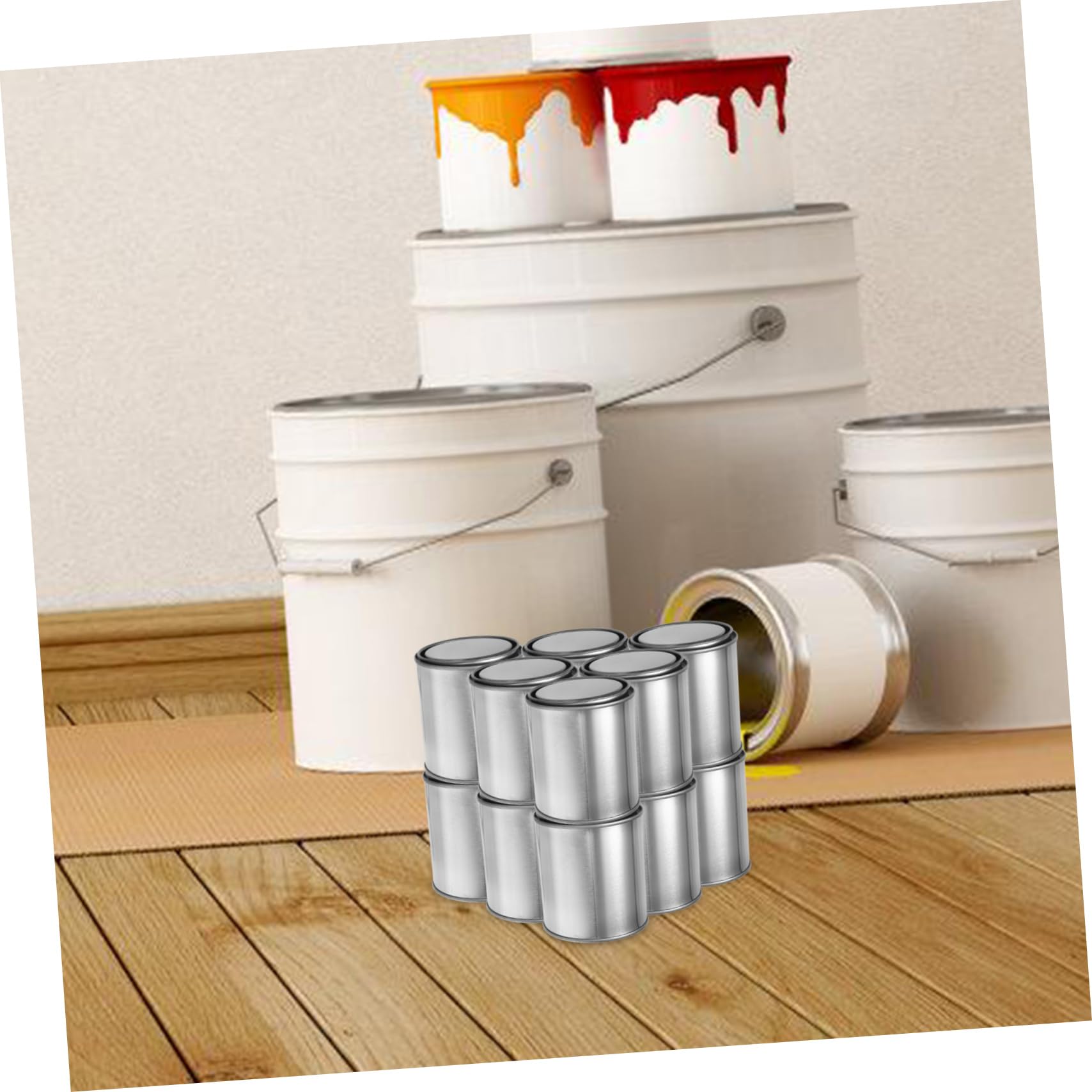 Latas De Metal Vacías Tapa Segura Contenedores De Pintura para Almacenar Pintura Sobrante