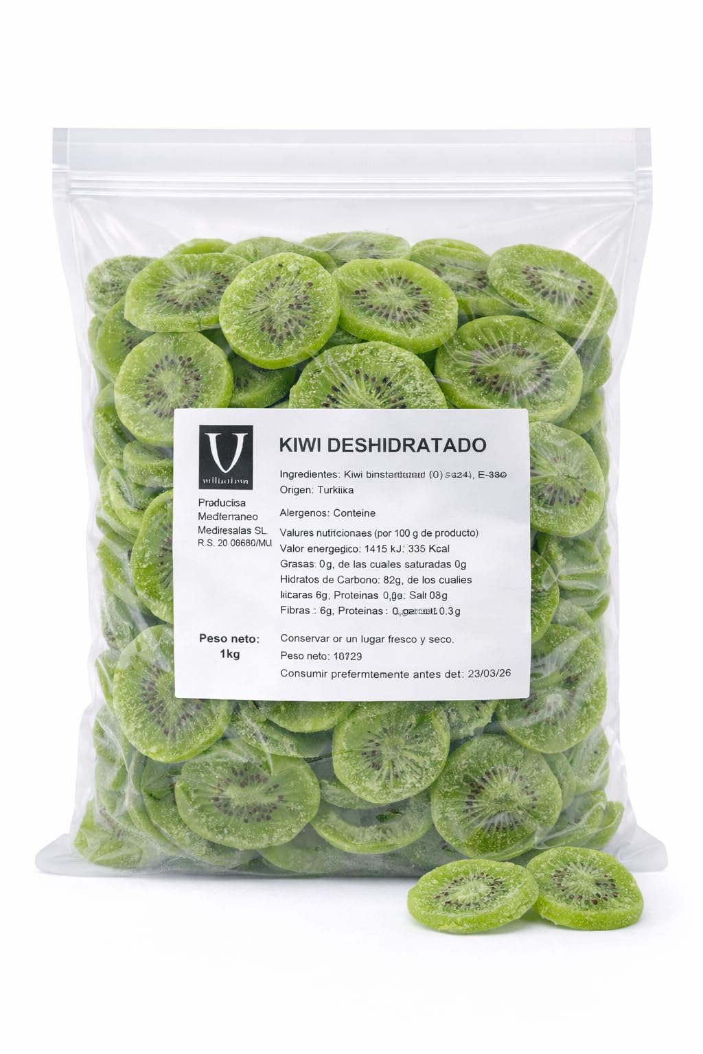 Villaolivo - Kiwi Deshidratado | Fruta Exótica en Rodajas | Snack Gourmet 1 kg)