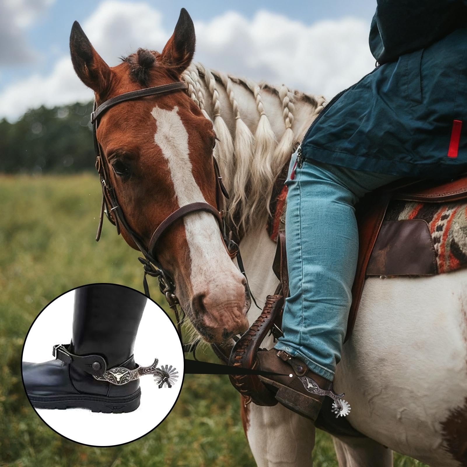 Espuelas Western Equipo Deportivo Ecuestre | Espuelas Para Botas De Caballo Para Montar A Caballo Salto De Exhibición Trabajo En Rancho Entrenamiento Ecuestre Jinetes