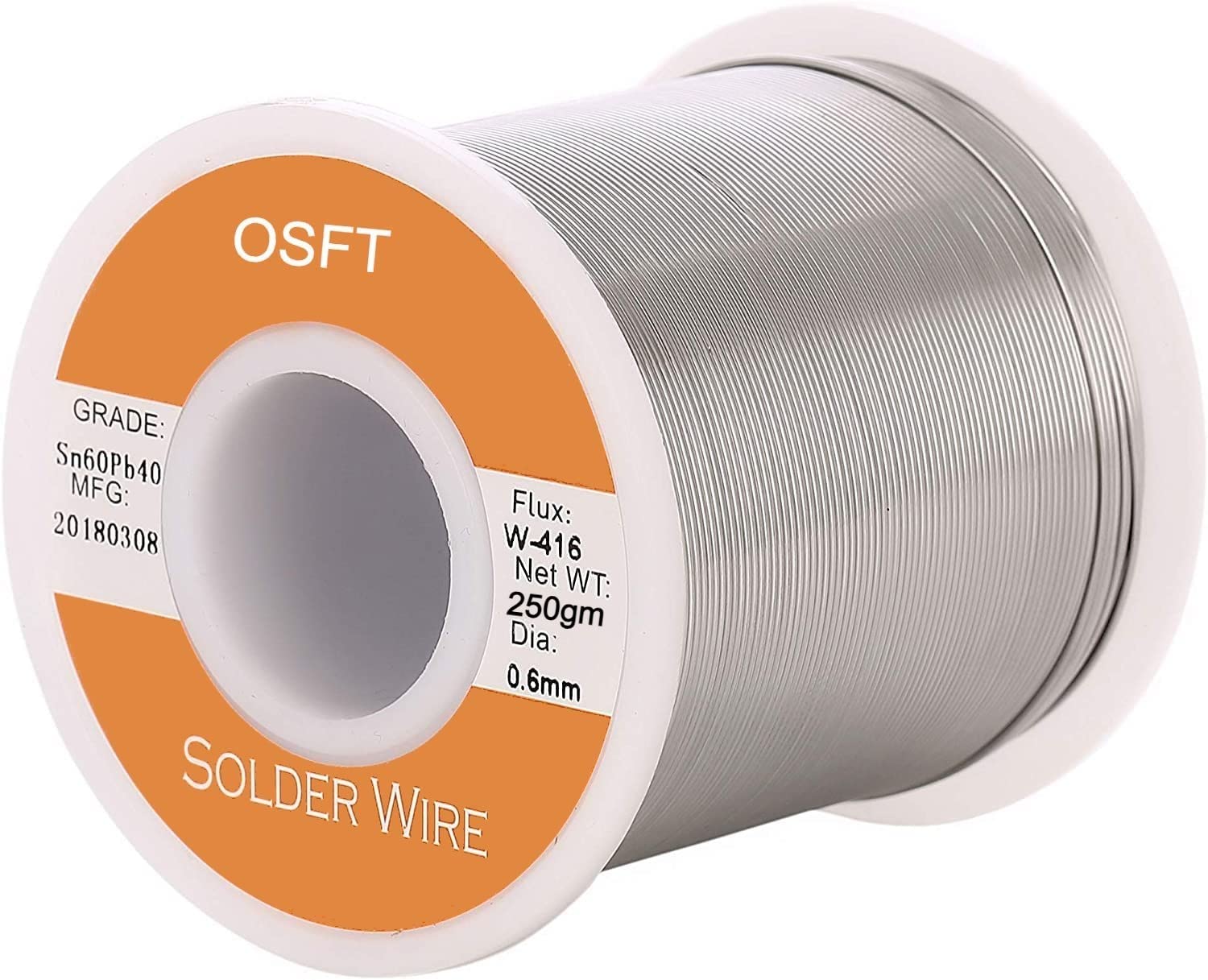 OSFT Solder Wire 60/40 with 2.2% Flux Rosin Core for Electrical Soldering Diameter 0.023 Inch/0.6mm (0.6mm - 250gm) (B0BVSB8F18) Amazon Price History, Amazon Price Tracker
