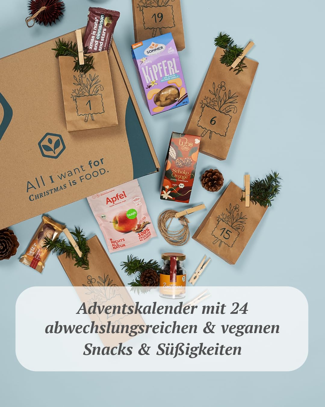 VEGAN BOX® Snack Adventskalender 2026 mit 24 veganen Leckereien