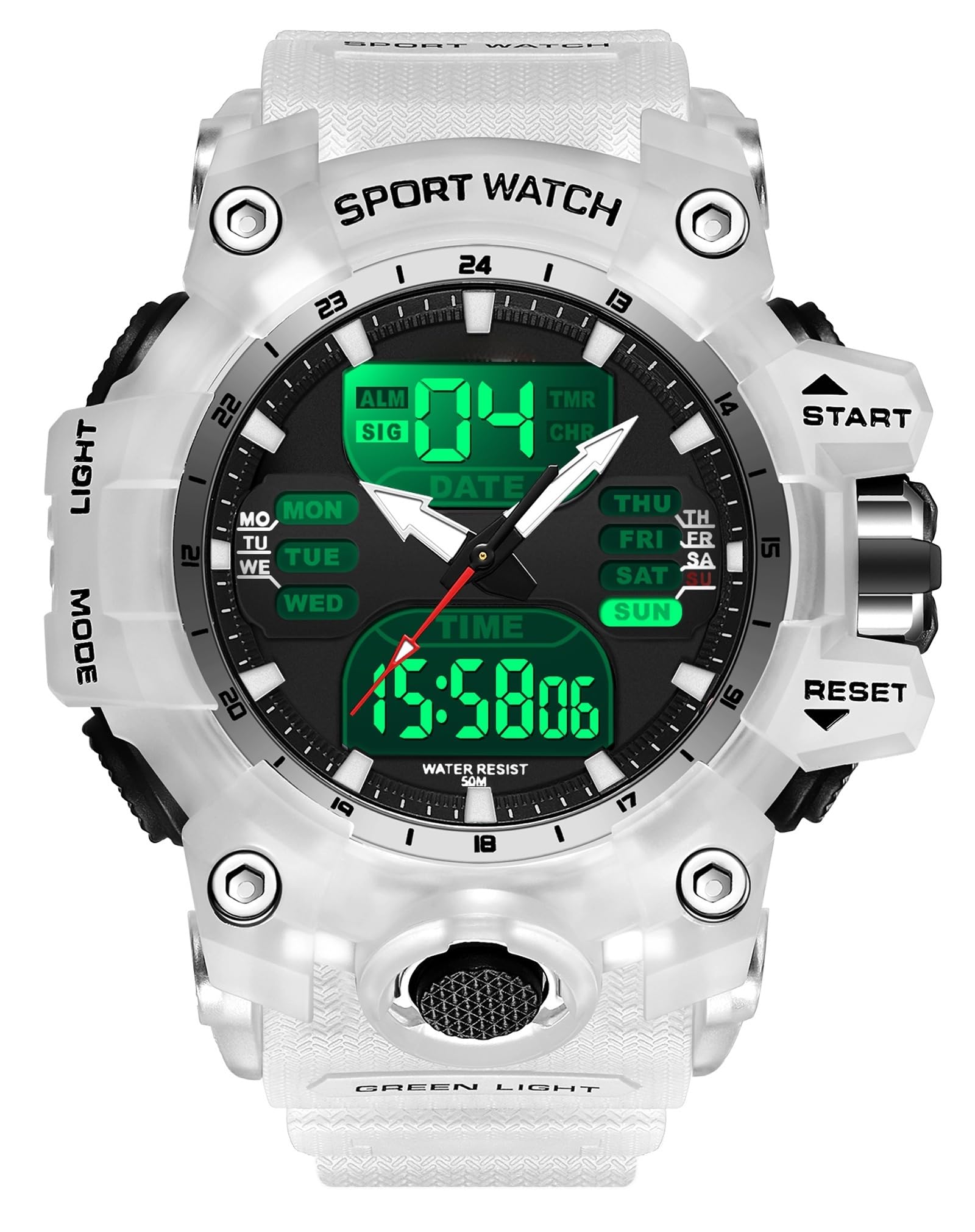 findtime Relojes para hombre digital transparente azul reloj de pulsera para hombres jóvenes diseño táctico militar único con temporizador LED pulsera de silicona