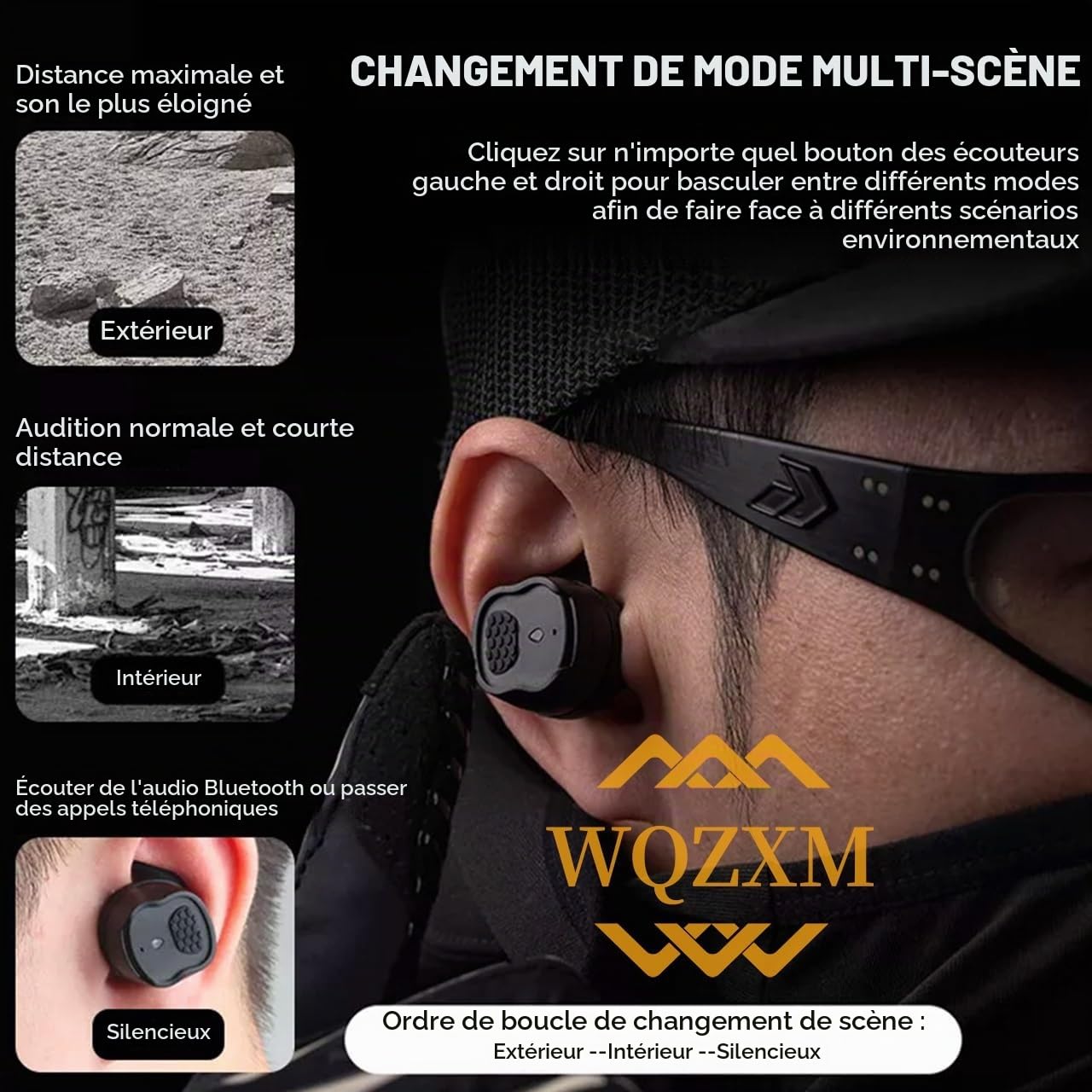 2024 Nouveaux Écouteurs Bluetooth for La Chasse en Plein Air, Les Tirs, Les Écouteurs Tactiques, La Protection Auditive Électronique NRR26db