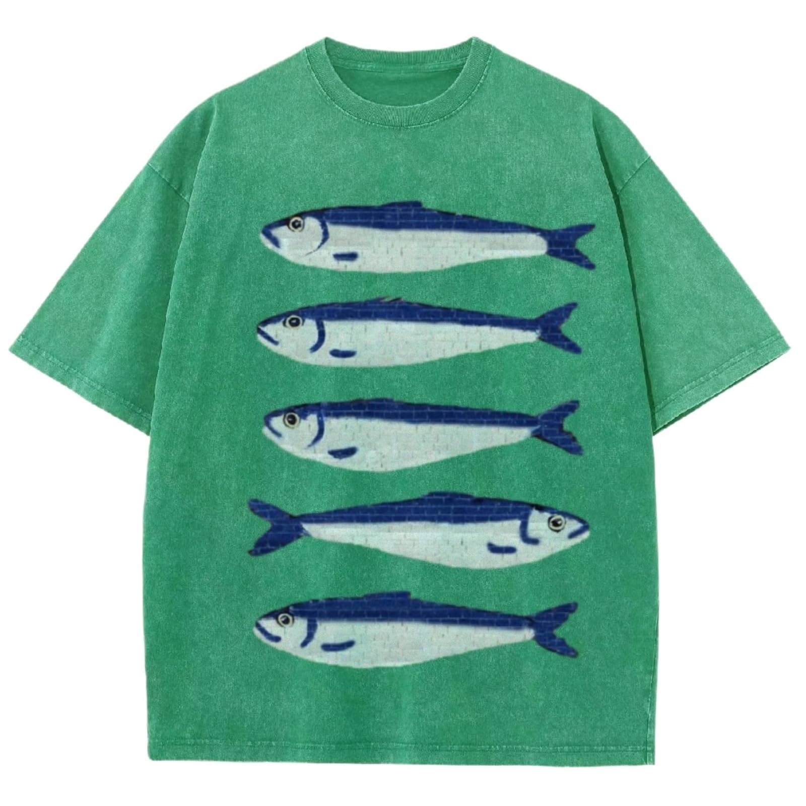 TYATVS Women Oversized Graphic Tee Fisherman Core Aesthetic Y2k Grunge Fish Print T-Shirts Streetwear Summer 2025