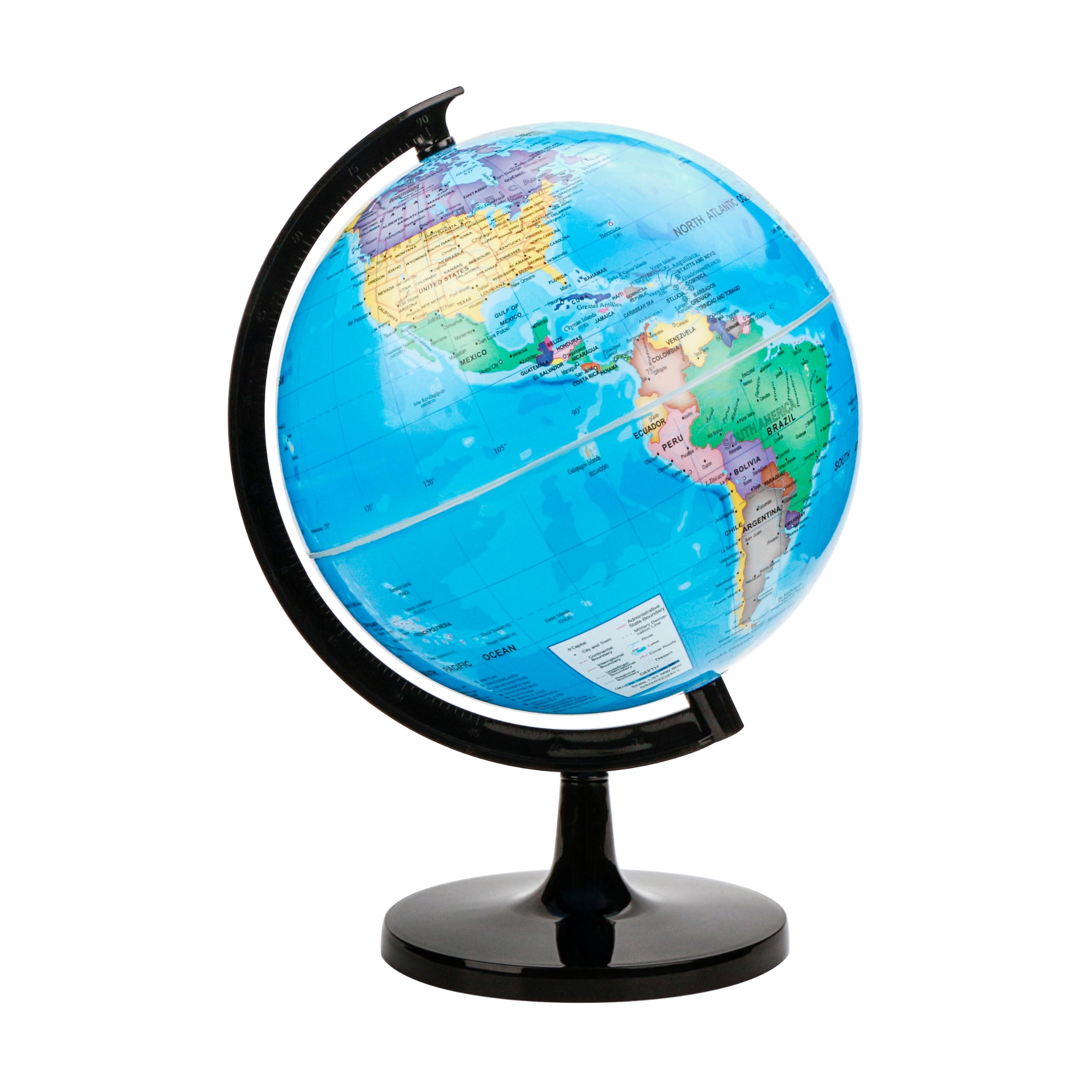EXERZ Mappamondo da 25 cm, mappa politica, geografico educativo, da assemblare, diametro 25 cm