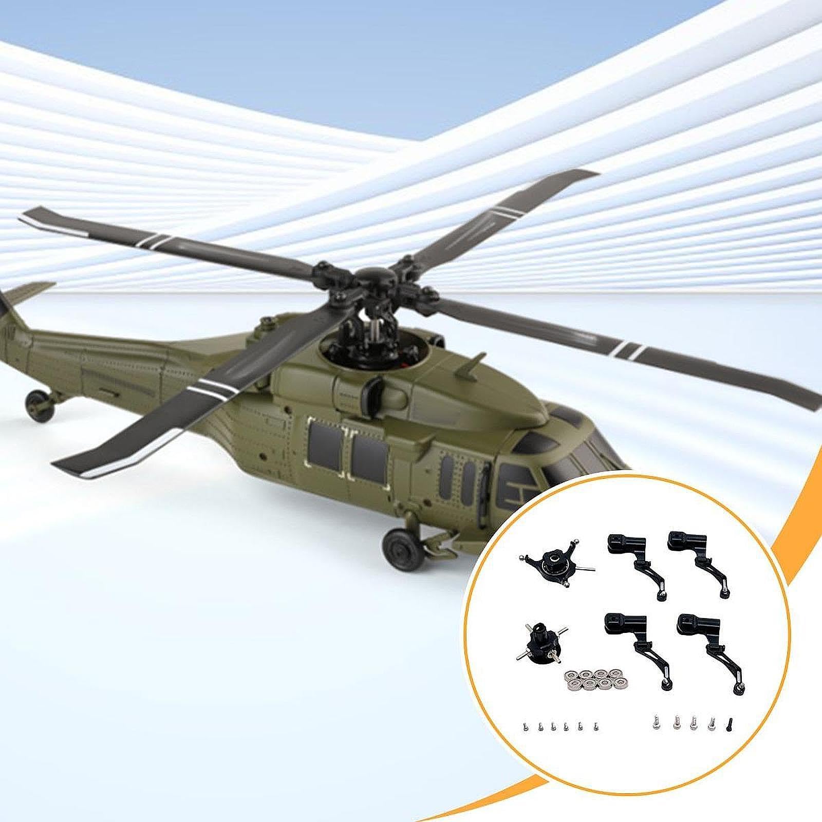 Kreuzplatte Rc Helikopter Rotorkopf Blattklemme Lager Stabil Aluminium Einfach Montiert für Modellflugzeug, Schwarz