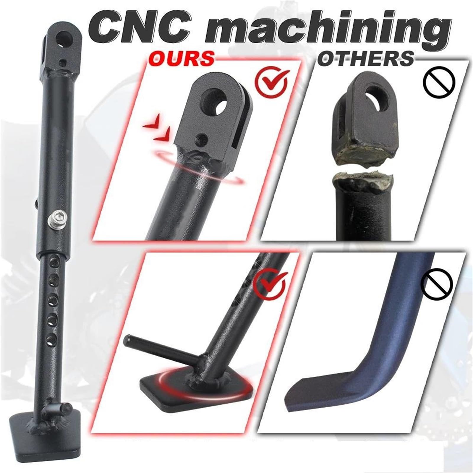 Rivestimenti Laterali Moto Regolabile Parcheggio Cremagliera Supporto del Piede Cavalletto Cavalletto Laterale per K&awasaki Z125 PRO KRT Z125 SE KSR110