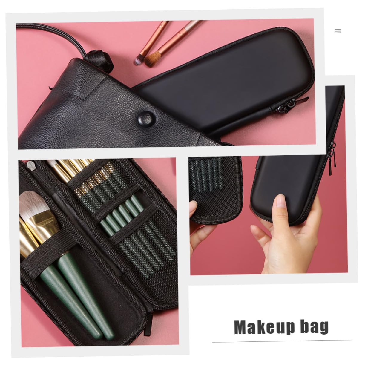 Healeved 6stücke Tragbare Kosmetik Pinsel Aufbewahrungstasche Für Make-up Werkzeuge Robuste Und Staubdichte Augenbrauen Und Lidschattenpinsel-Tasche