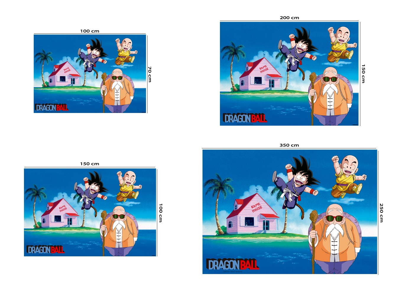 Oedim Fotomural Vinilo Adhesivo Dragon Ball Classic Conjunto de Personajes, Producto Oficial, Vinilo Adhesivo Decorativo para Habitaciones, decoración para Paredes, DBC