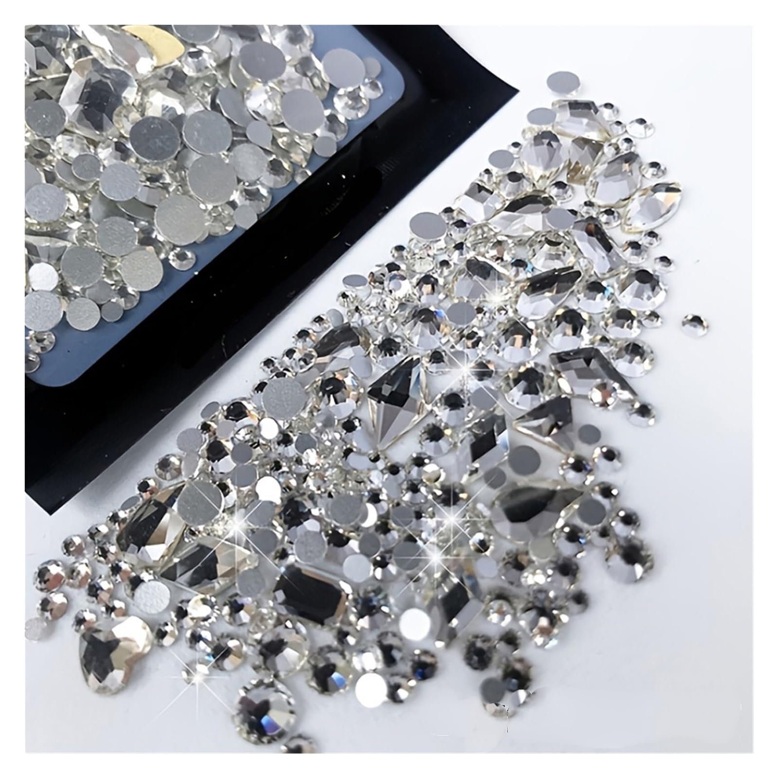3D Nail Rhinestone Charms Mixed Flatback Gems 150Pcs Manicure Nail Salon