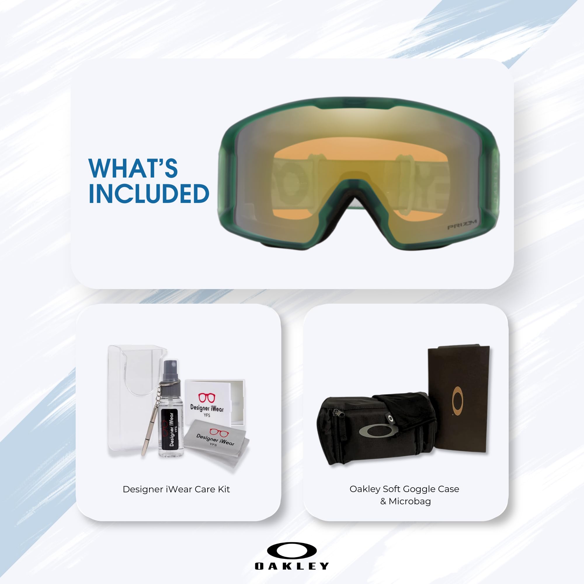 Oakley Line Miner OO7070, OO7093 gogle narciarskie dla mężczyzn dla kobiet + pakiet z designerskim zestawem okularów iWear