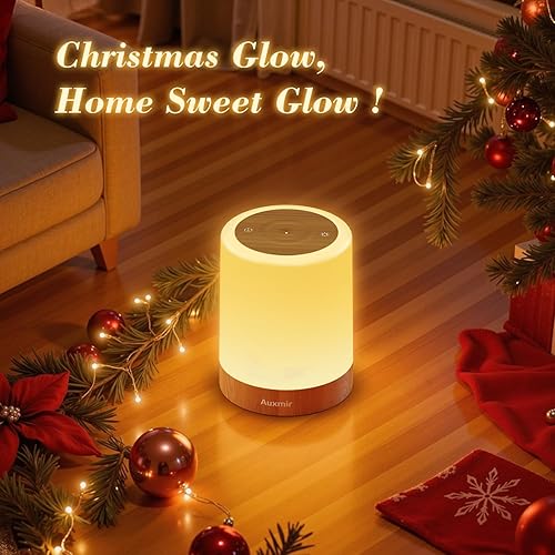 Miniatura 2 de Auxmir Luz nocturna para niños y bebés, lámpara táctil regulable para guardería, 11 colores RGB, 5 brillo, lámpara de mesita de noche recargable