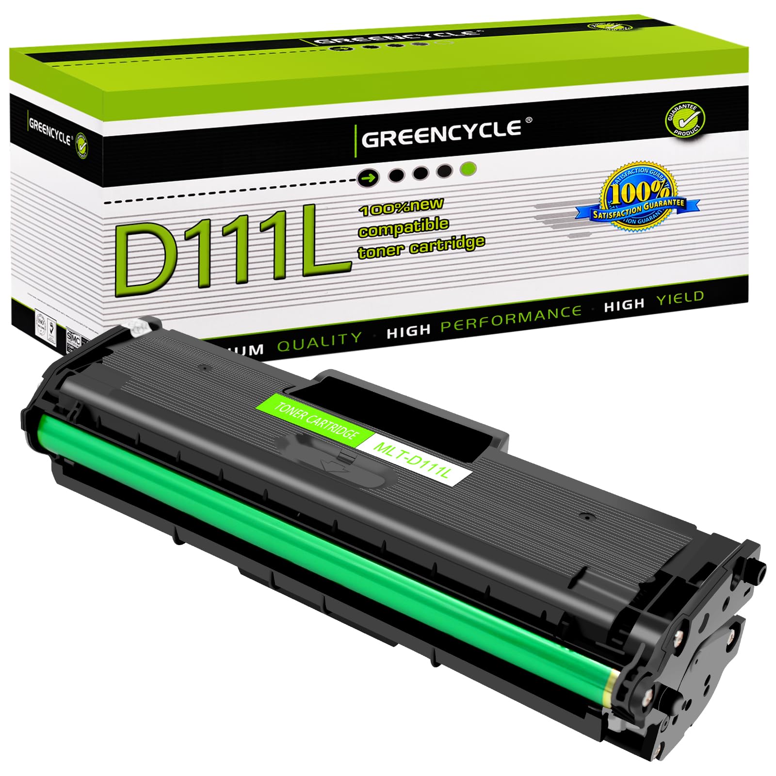 greencycle 1 Pack Compatible for Samsung D111L MLT-D111L High Yield Toner Cartridge Replacement use in Xpress SL-M2020W M2020W SL-M2070FW SL-M2070W