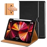 Case for iPad Pro 11 Inch 4th / 3rd / 2nd / 1st Generation 2022/2021/2020/2018,Premium PU Leather Folio Stand Cover with Hand Strap, Auto Wake/Sleep,Multiple Viewing Angles, Black