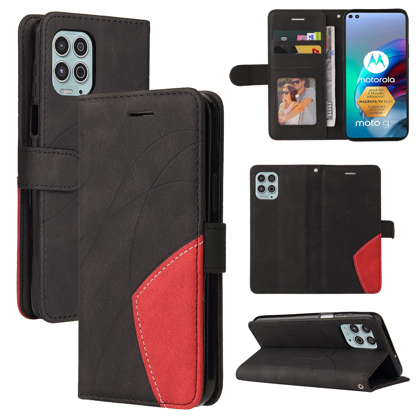 Cover Protettiva Funzione Supporto Custodia Per Telefono In Pelle Goffrata Per Motorola Edge 30 Neo Moto G71 5g