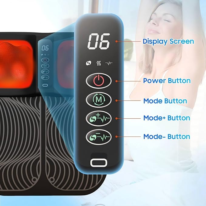 Masajeador eléctrico de pies con calor portátil recargable miniatura 2