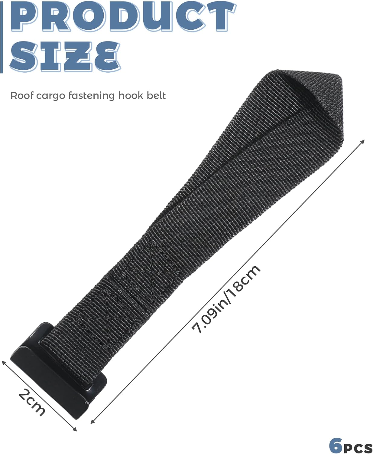 6PCS Roof Rack Straps,Car Accessories Universal Rooftop Cargo Tie Down Hook Straps,Automotive Roof Cargo Carrier Door Hook,Secures Any Car Roof Luggage Bag,Suitable for Most Car Models image 2