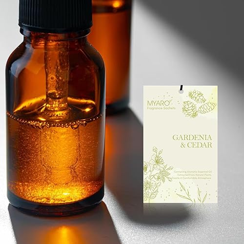 Miniatura 5 de MYARO - Bolsas para cajones y armarios, 12 paquetes de bolsas perfumadas de Gardenia y cedro, bolsas de bolsitas de larga duración, bolsas de