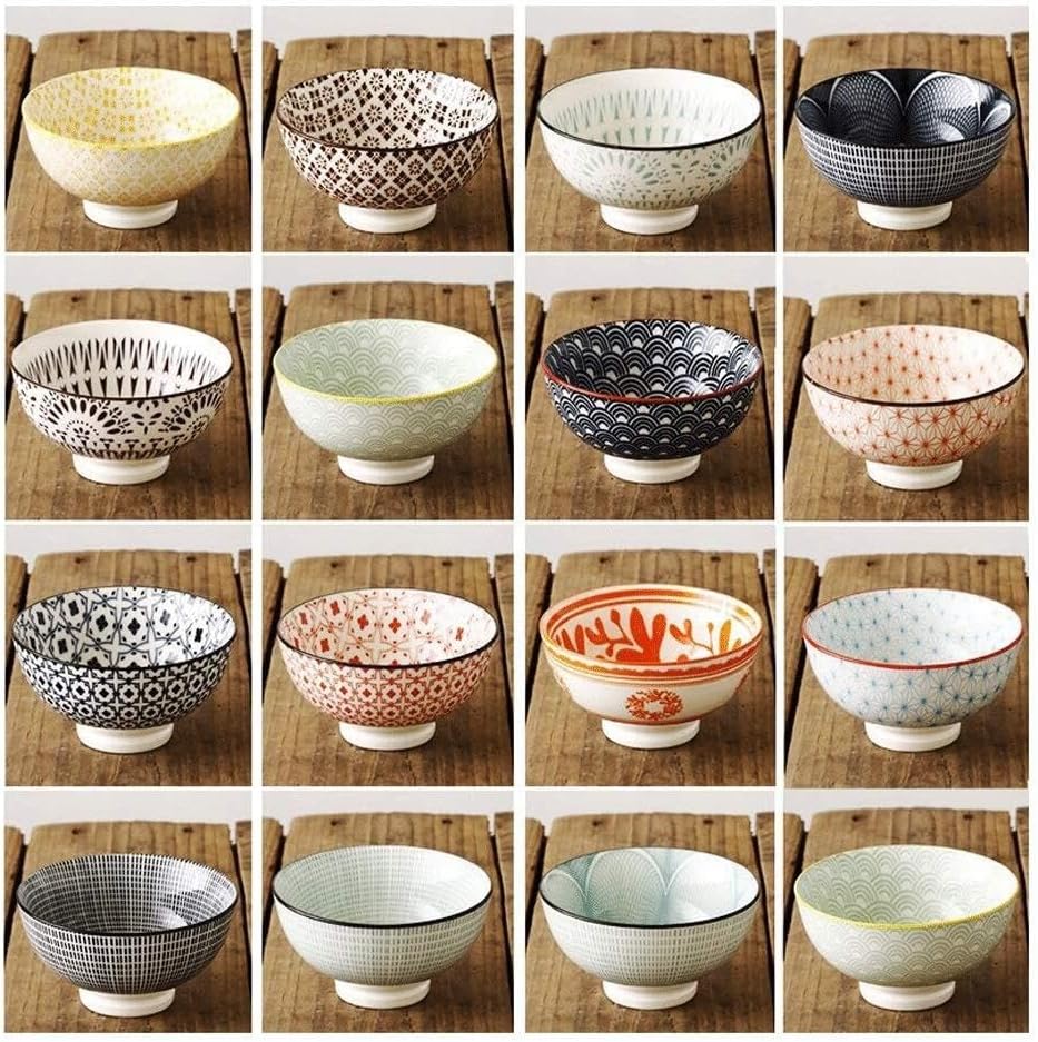 4.5-inch Ceramic Rice Bowl, Unglazed Anti-Scalding European Soup Bowl with High-Legged Base – Dishwasher, Microwave & Oven Safe