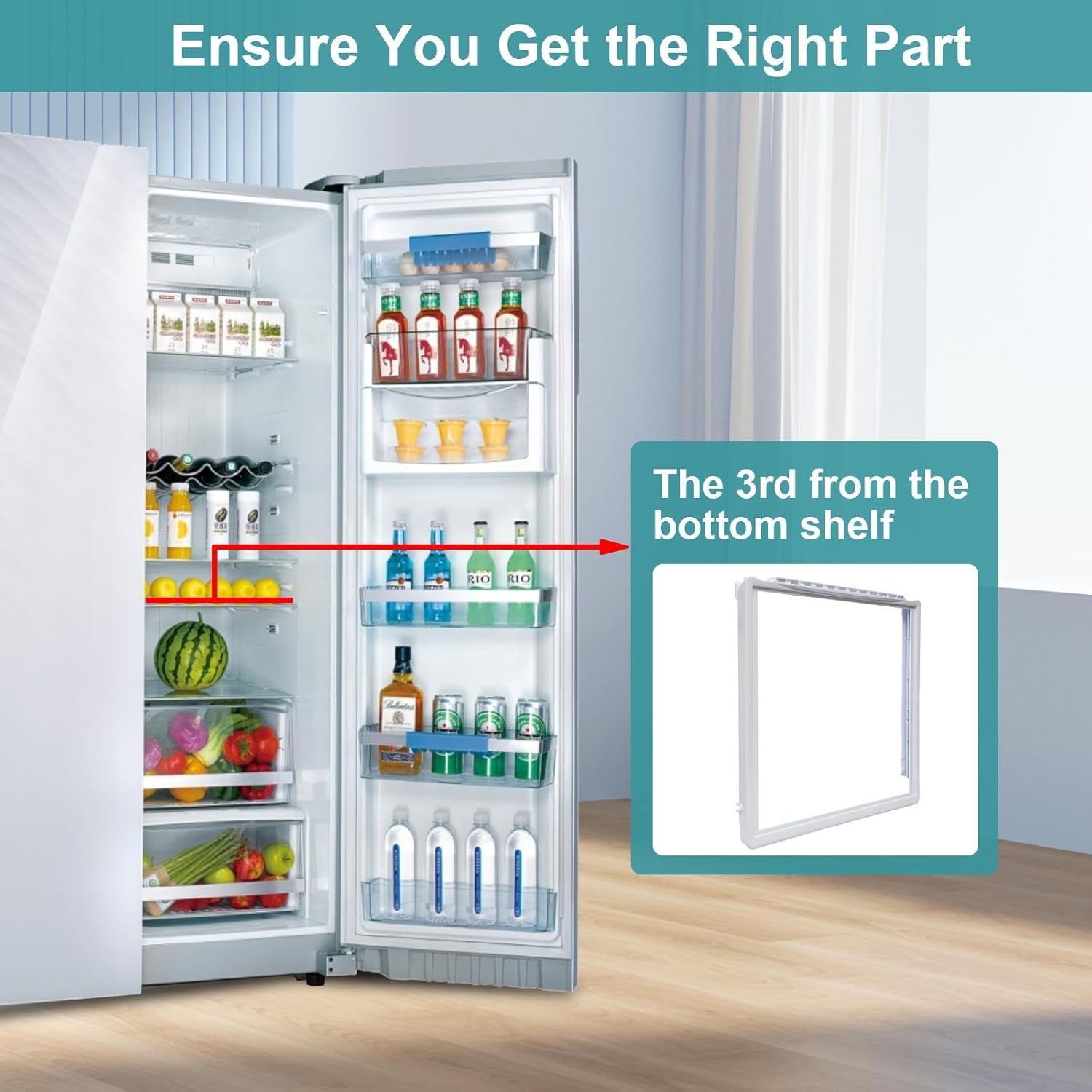 241969501 Crisper Pan Cover, Shelf frame without Glass, Meat Pan Glass Cover Frame, Compatible with Frigi-daire Refrigerator, Replaces AP4433007, 1512992, PS2363832, AH2363832, EA2363832…