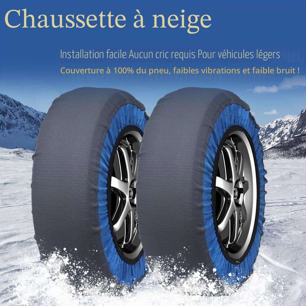 chaussettes à neige pour pneus Chaînes à neige textiles lavables Installation rapide Utilisation facile BL81