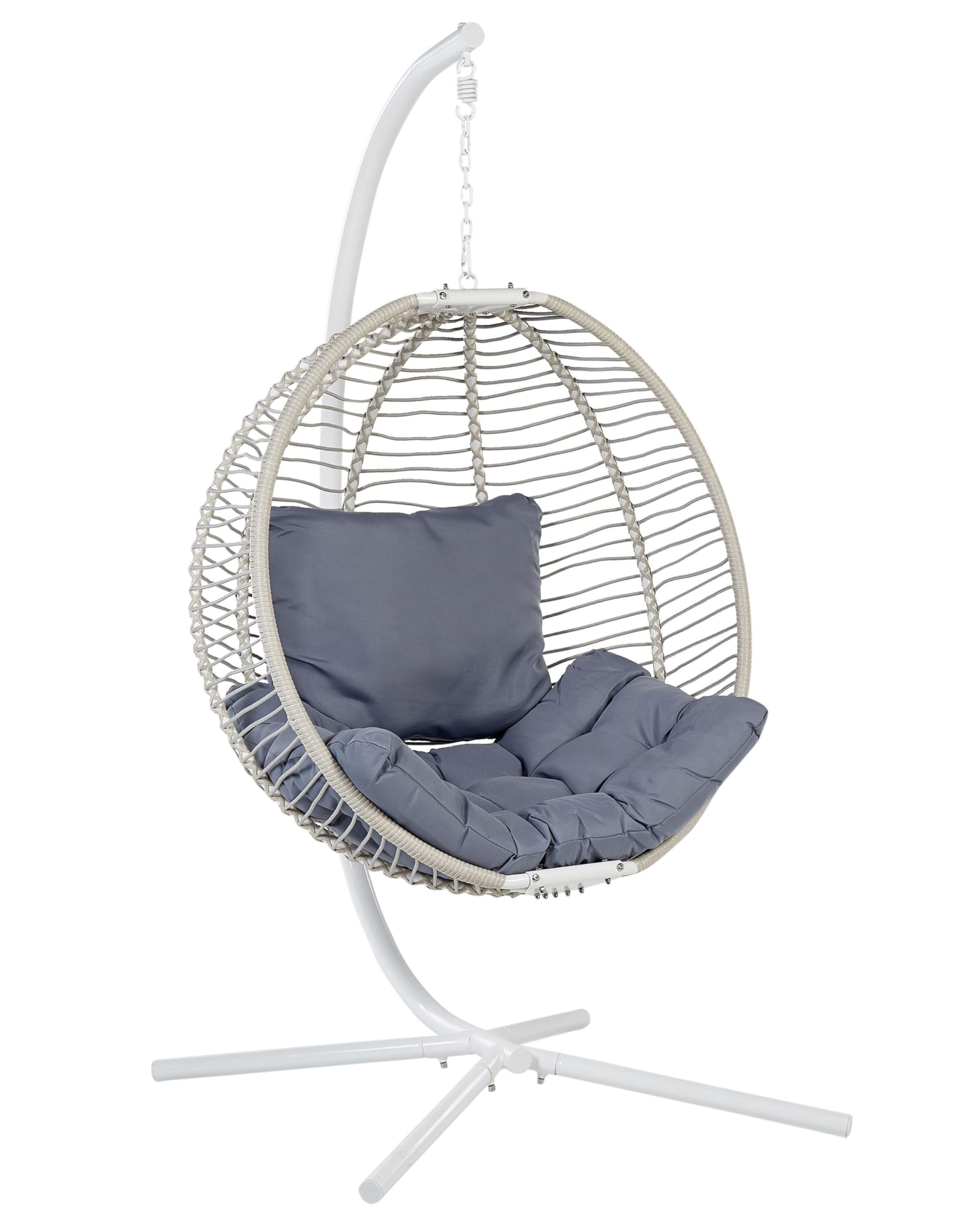 Fauteuil Suspendu avec Support Blanc Résistant aux UV pour Intérieur Extérieur Arco