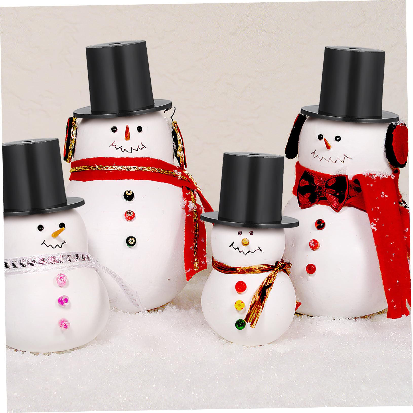Hohopeti 50pièces Mini Chapeaux Multifonctions Plastique Lot de Mini Cylindres Noirs Décorations pour Bijoux De Poupées Et Événements Festifs