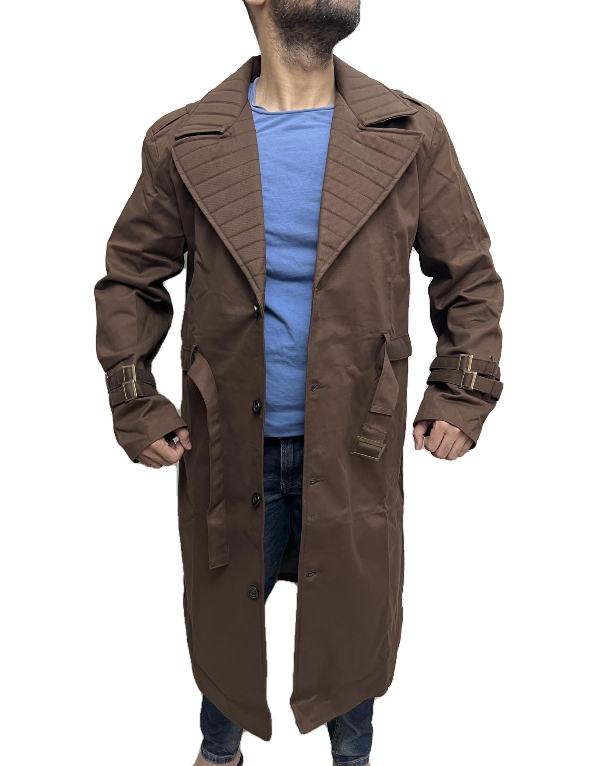 LEATHER KRAFTER Gambit X-men 97 Trench Over Military Long Cotton Coat Jacket (US, Alpha, Small, Regular, Regular, Cotton)