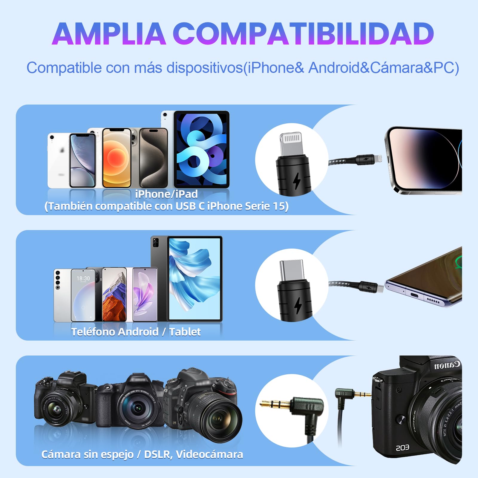 Microfono Inalambrico, Micrófono Inalambrico Solapa Mini 2.4GHz 2Pcs para iPhone Movil Cámara Videocámara, Microphone Lavalier de Corbata para Youtube Facebook Twitter TIKTok