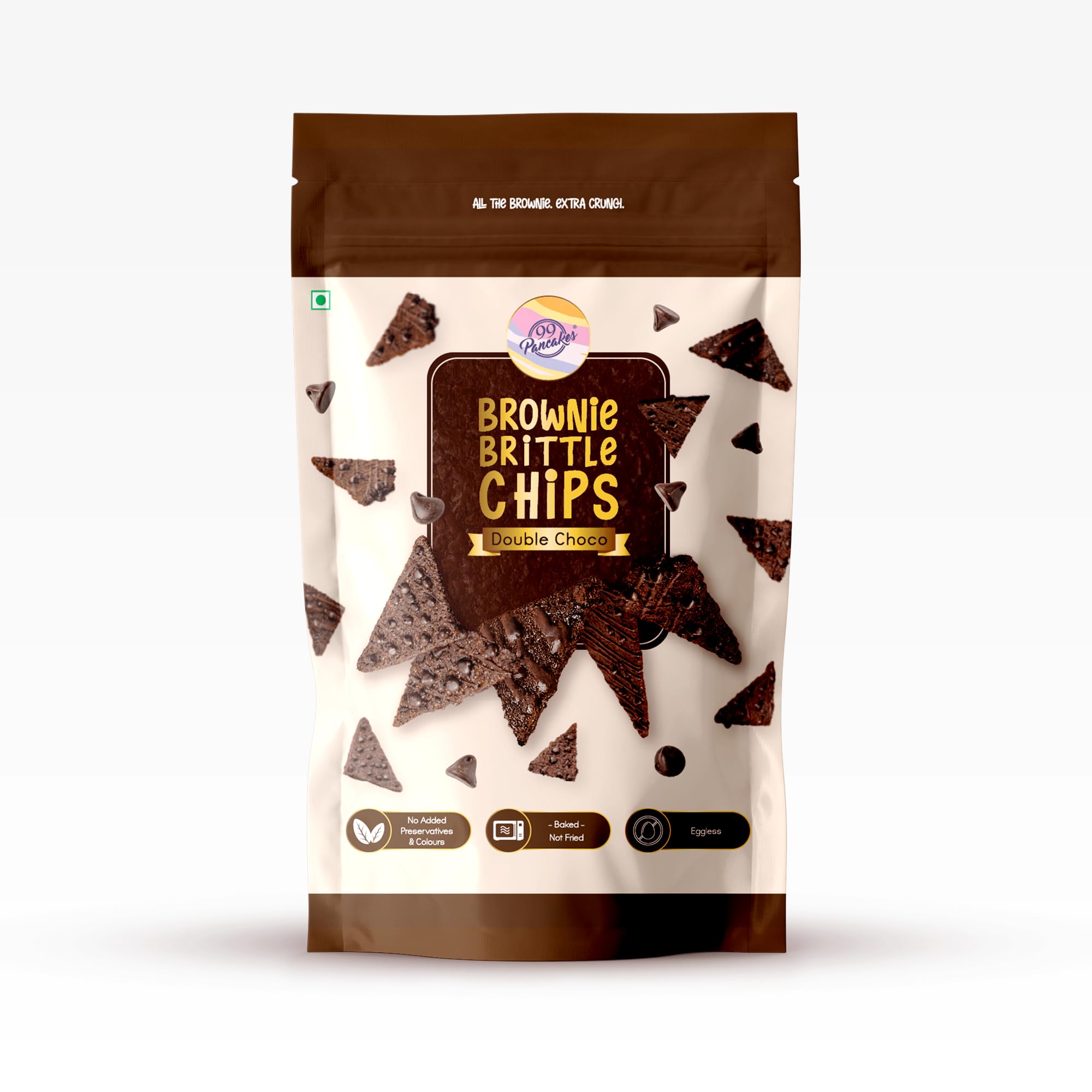99 Pancakes Double Choco Brownie Brittle Chips | Freshly Baked Double Choco Brittle Snack | Healthy Munching for Kids & Adults | No Added Preservatives & Colours |100% Veg | 85g-picture-10