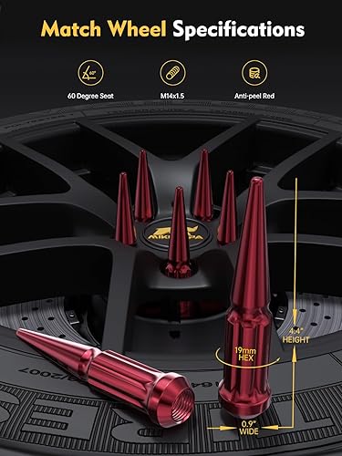 Miniatura 2 de MIKKUPPA Tuercas de llanta puntiagudas M14X1.5