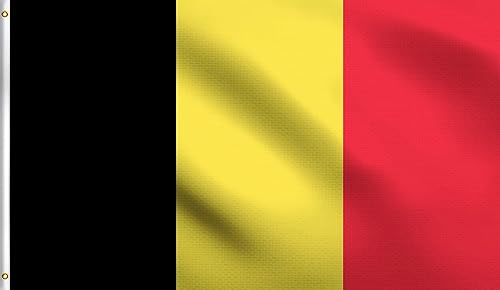 DMSE Bandera del Reino de Bélgica negra, amarilla y roja, 2 x 3 pies, 100 % poliéster, 100 % poliéster, resistente a los rayos UV (2 pies x 3 pies)
