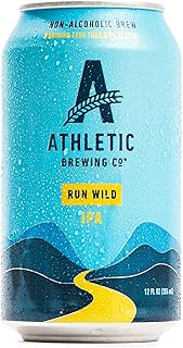 Athletic Brewing Company Craft Non-Alcoholic Beer - 12 Pack x 12 Fl Oz Cans - Run Wild IPA - Low-Calorie, Award Winning - The Ultimate Sessionable IPA Subtle Yet Complex Malt Profile