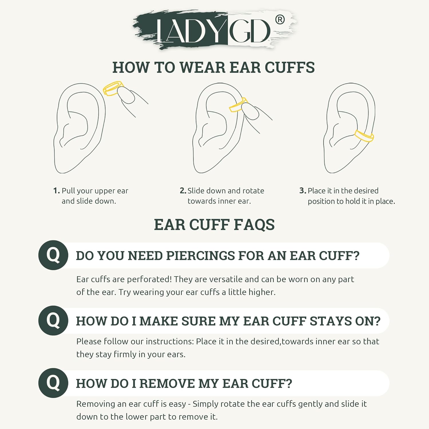 Ear Cuff Earrings for Women 14K Gold Plated Cubic Zirconia Sparkling Hollow Trendy Huggie Ear Cuffs Non Piercing | Clip On Cartilage | Single - Image 7