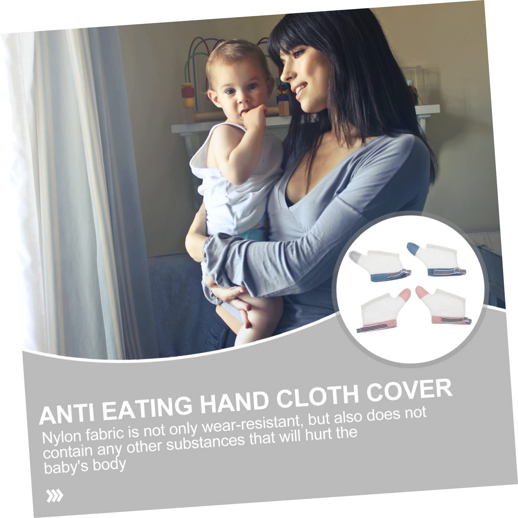 Toddmomy Guantes para Bebés Antirascado de Tela Suave, Ajustables y Transpirables, Protectores para Recién Nacidos en Invierno y Uso Diario