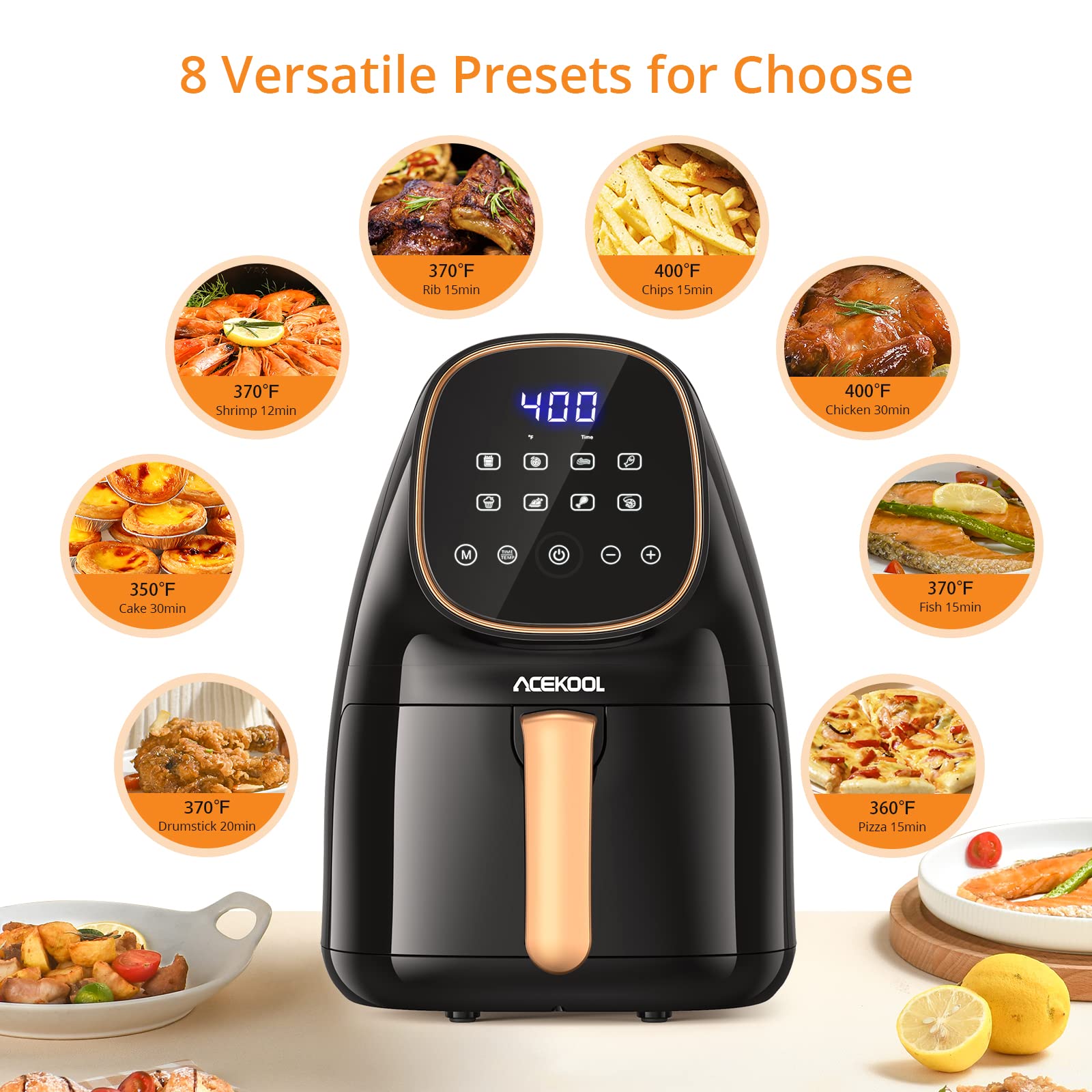 Buy Air Fryer 2.2 QT Digital Airfryer 8in1 Small Air Fryers Cooker