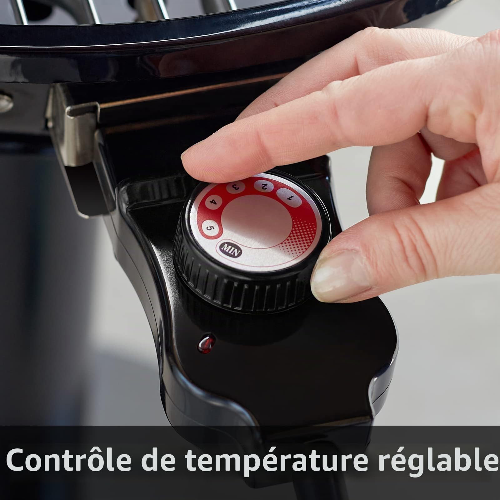 CUSIMAX Barbecue électrique sur pied avec couvercle et pied réglable, température réglable et bac de récupération de graisse, barbecue électrique de 1600W pour usage extérieur, balcon et jardin