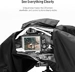 NEEWER Couverture de pluie de caméra, grandes dimensions durable en nylon imperméable Compatible avec Canon Sony Nikon DSLR Caméra Vlog sans miroir & Objectifs 300/400/500/600/800mm, avec les manches/chaînes de dessin/Fenêtre de visualisation, PB004