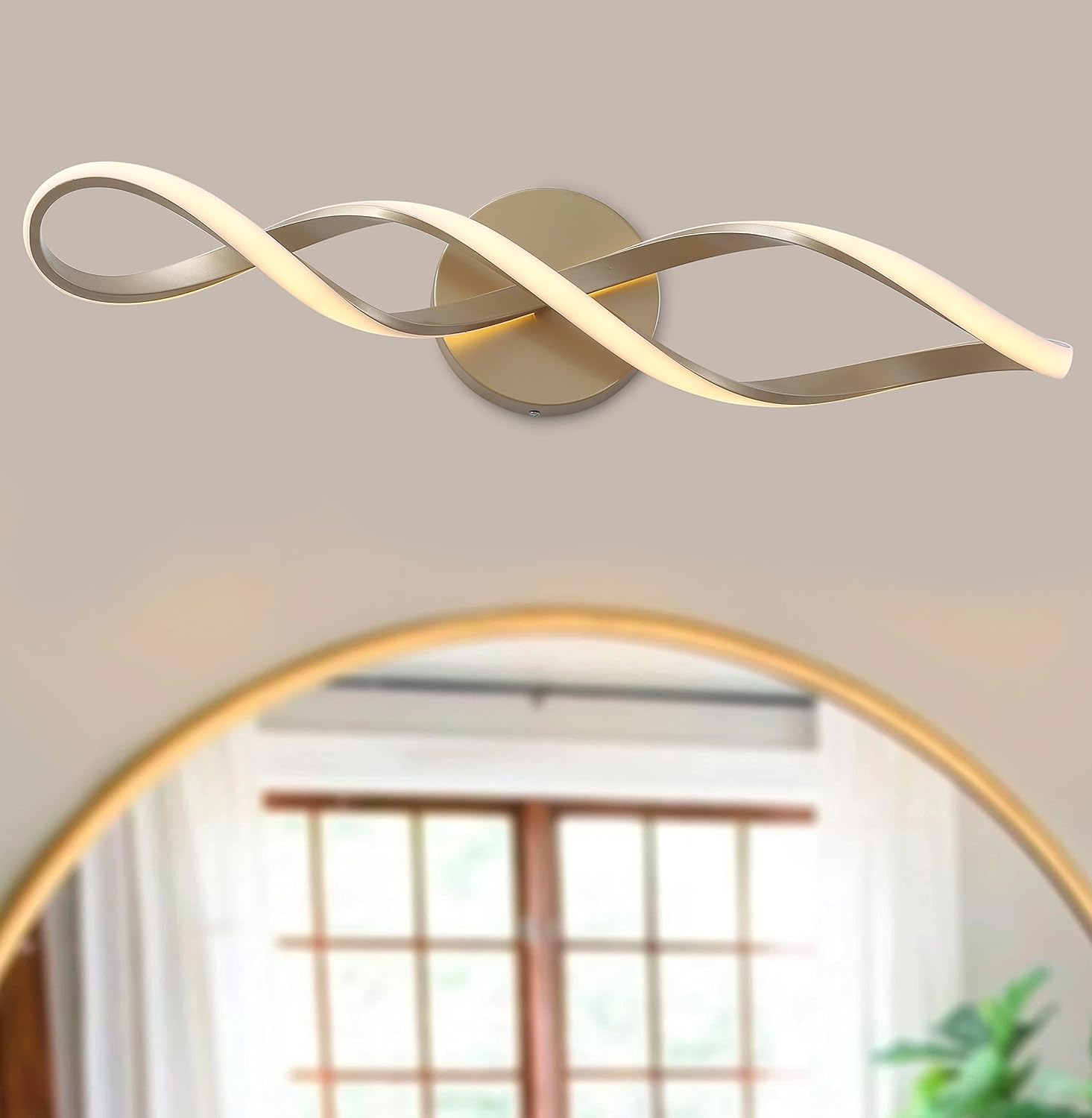 Aiwen LED Vanity Lights Cool White 6500K Dimmable LED Bathroom Bedroom Vanity Light Fixtures Modern Gold Bathroom Vanity Lights for Mirror