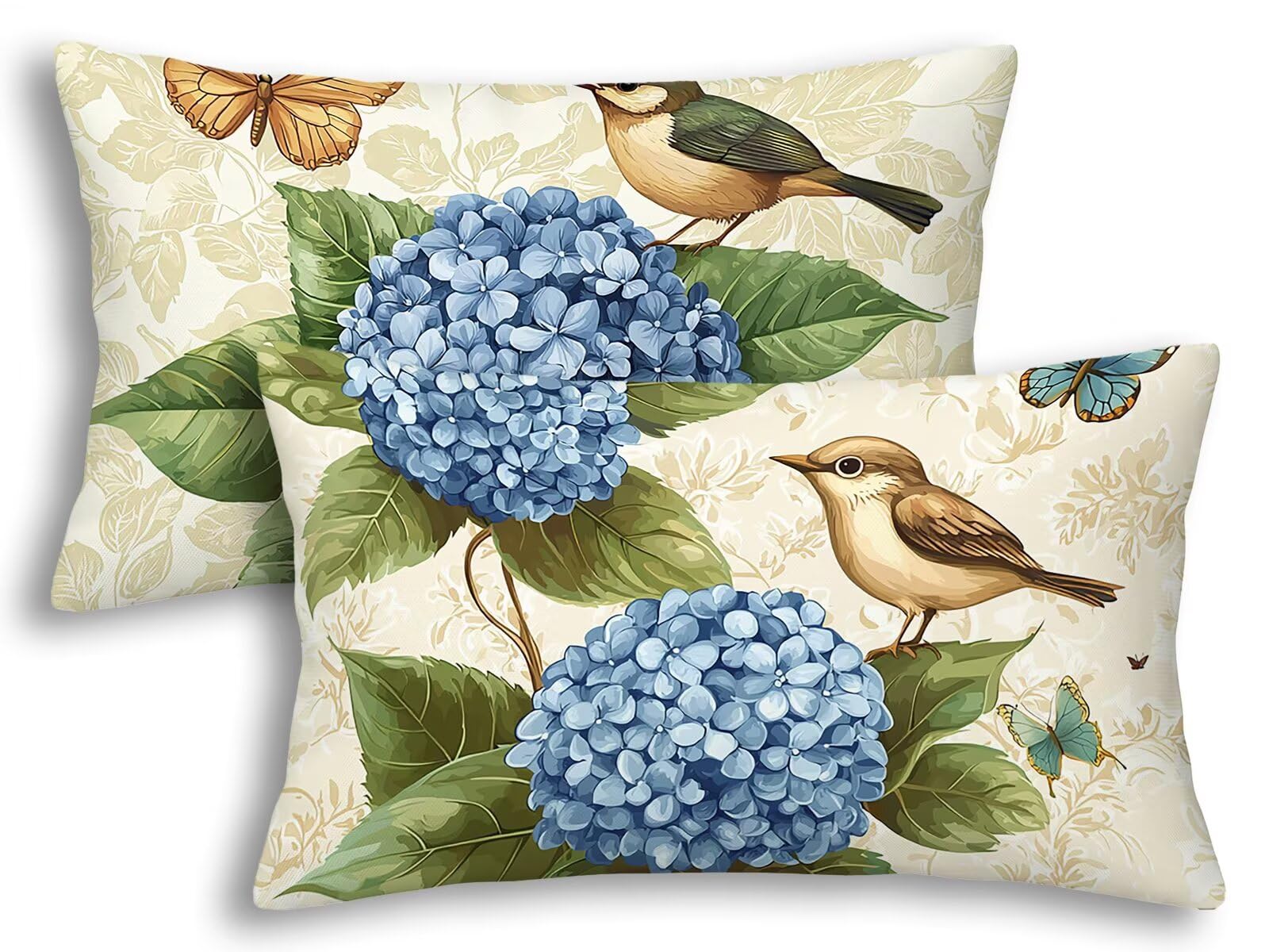 Fundas cojines 40x80 retro con zipper: juego de 2 fundas de almohada de salón
