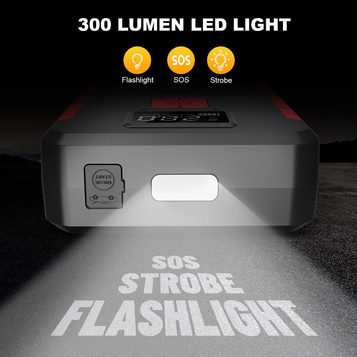 Sharmeal Jump Starter LED light modes