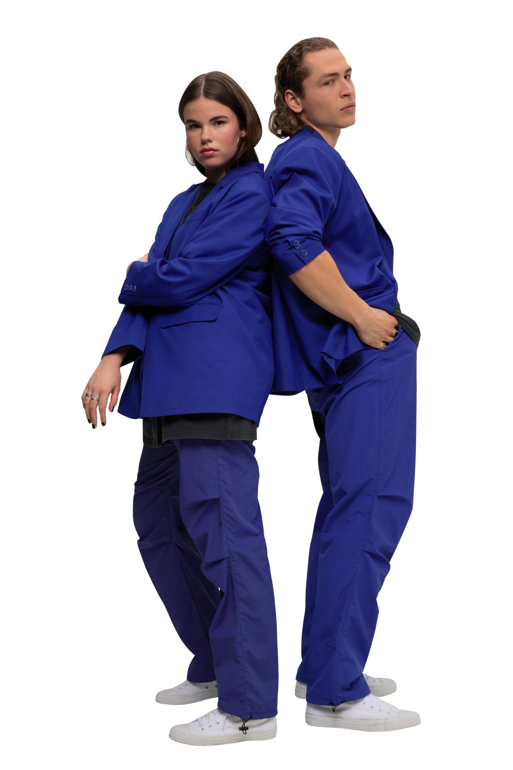 Studio Untold Damen große Größen Übergrößen Plus Size Blazer, Oversized, Rücken-Knopfleiste, Revers, Langarm, Unisex 828771