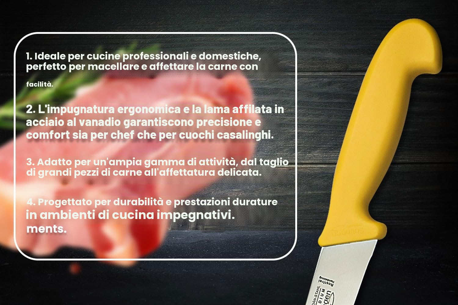 SMI - 3 Solingen Coltelli per disossare set, Coltelli da macellaio, Coltello da carne, Coltello da cuoco, Coltello da cucina - Made in Germany