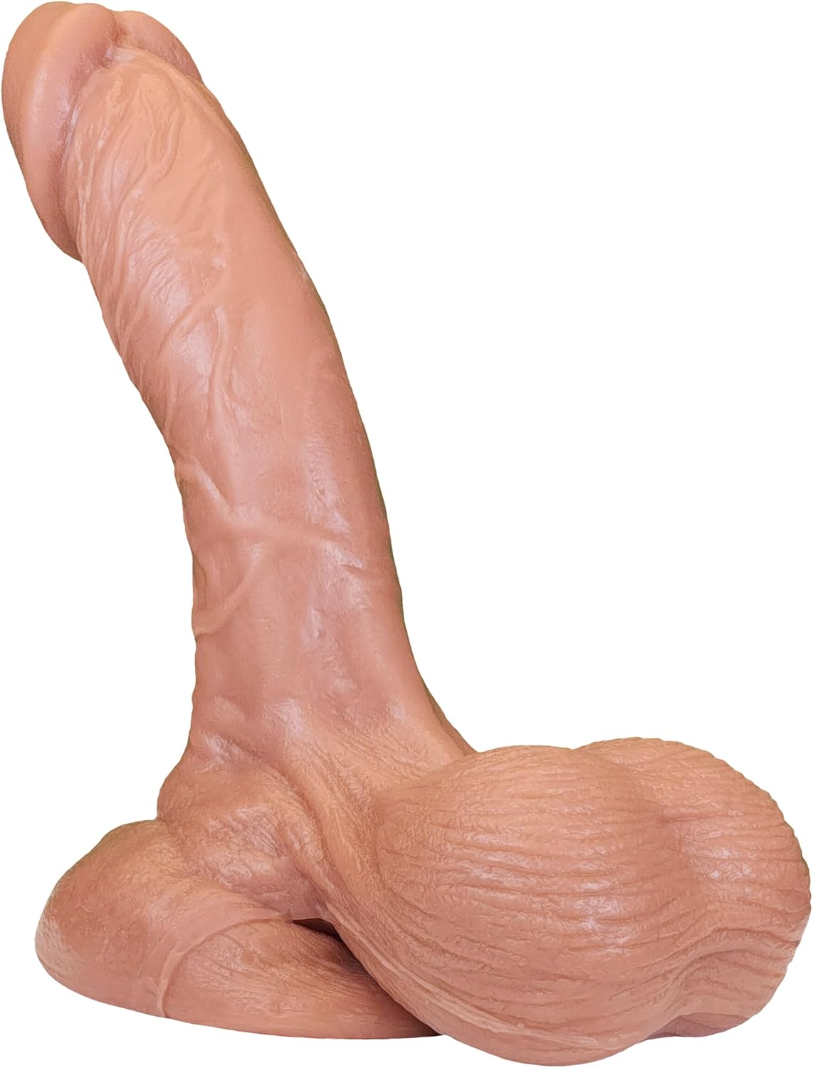 The Hitchhiker by FUKENA - 6" Insertable x 4.8" Girth (1.45" Width) Realistic Platinum Cured Dual Density Silicone Dildo with Fully Formed Movable Balls and Pure Silicone Finish (No Paint)