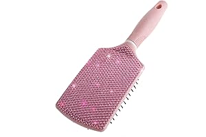 Fshion Handmade Baby Pink Crystal Paddle Brush - The Epitome of Bling Hair Care