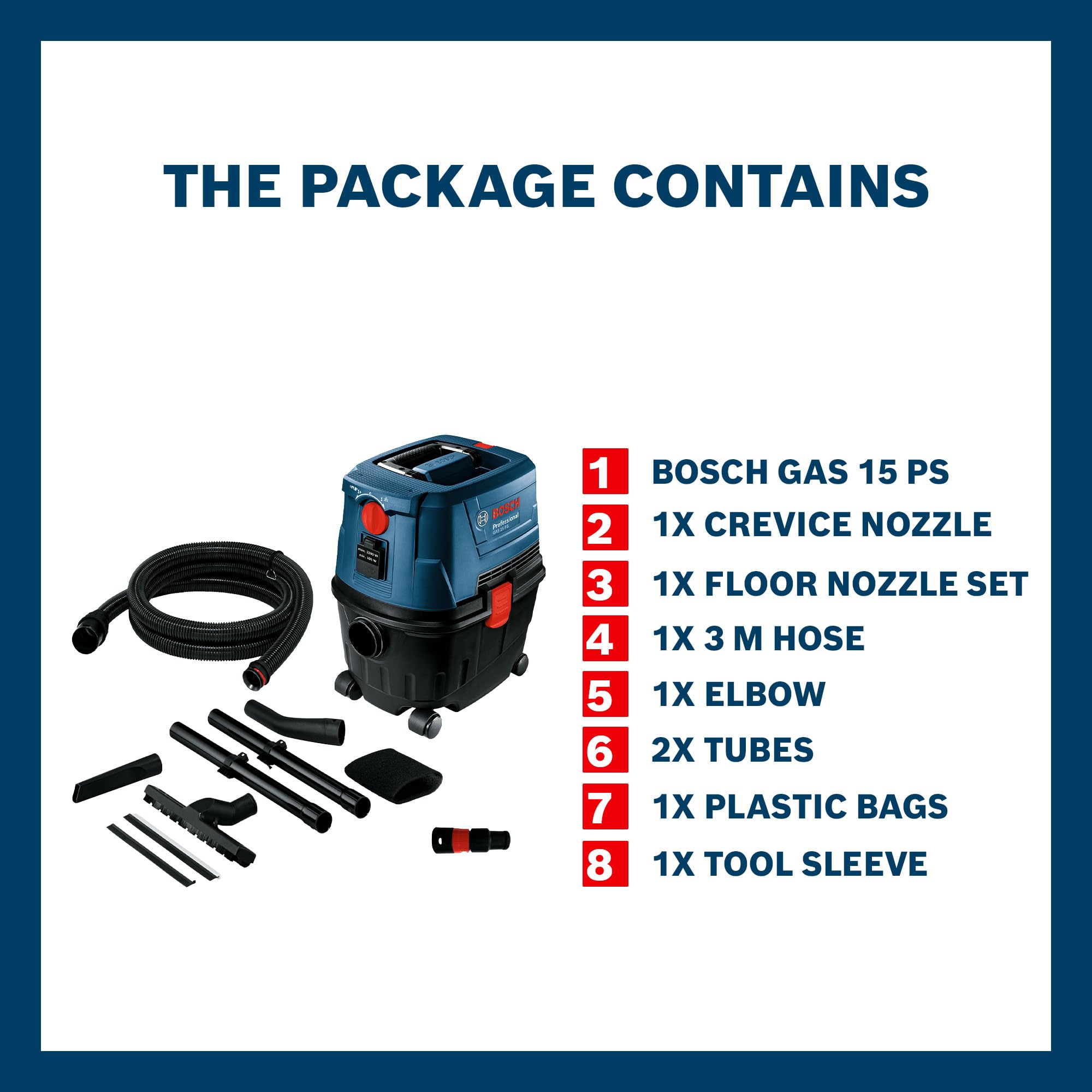 Bosch GAS 15 PS Wet & Dry Vacuum - Powerful Cleaning -2 Bosch GAS 15 PS Wet & Dry Vacuum - Powerful Cleaning -2