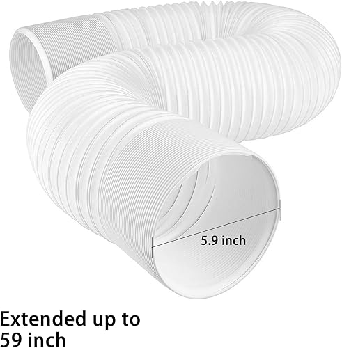 Vista 2 de Manguera de ventilación de aire acondicionado – 5.9 pulgadas de diámetro, 59 pulgadas de largo, Angooni universal en sentido contrario a las agujas