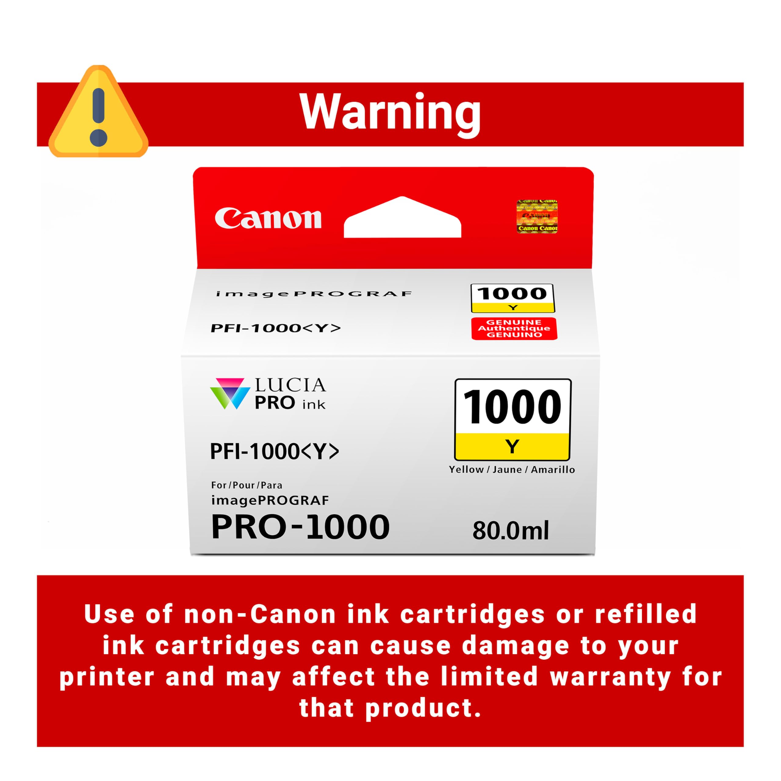 Amazon.com: Canon PFI-1000 Genuine Yellow Ink Tank, Compatible