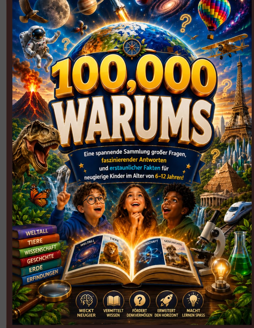 100.000 WARUMS (Neues Update): Eine spannende Sammlung großer Fragen, Faszinierende Antworten und erstaunliche Fakten Für neugierige Kinder im Alter von 6-12 Jahren!