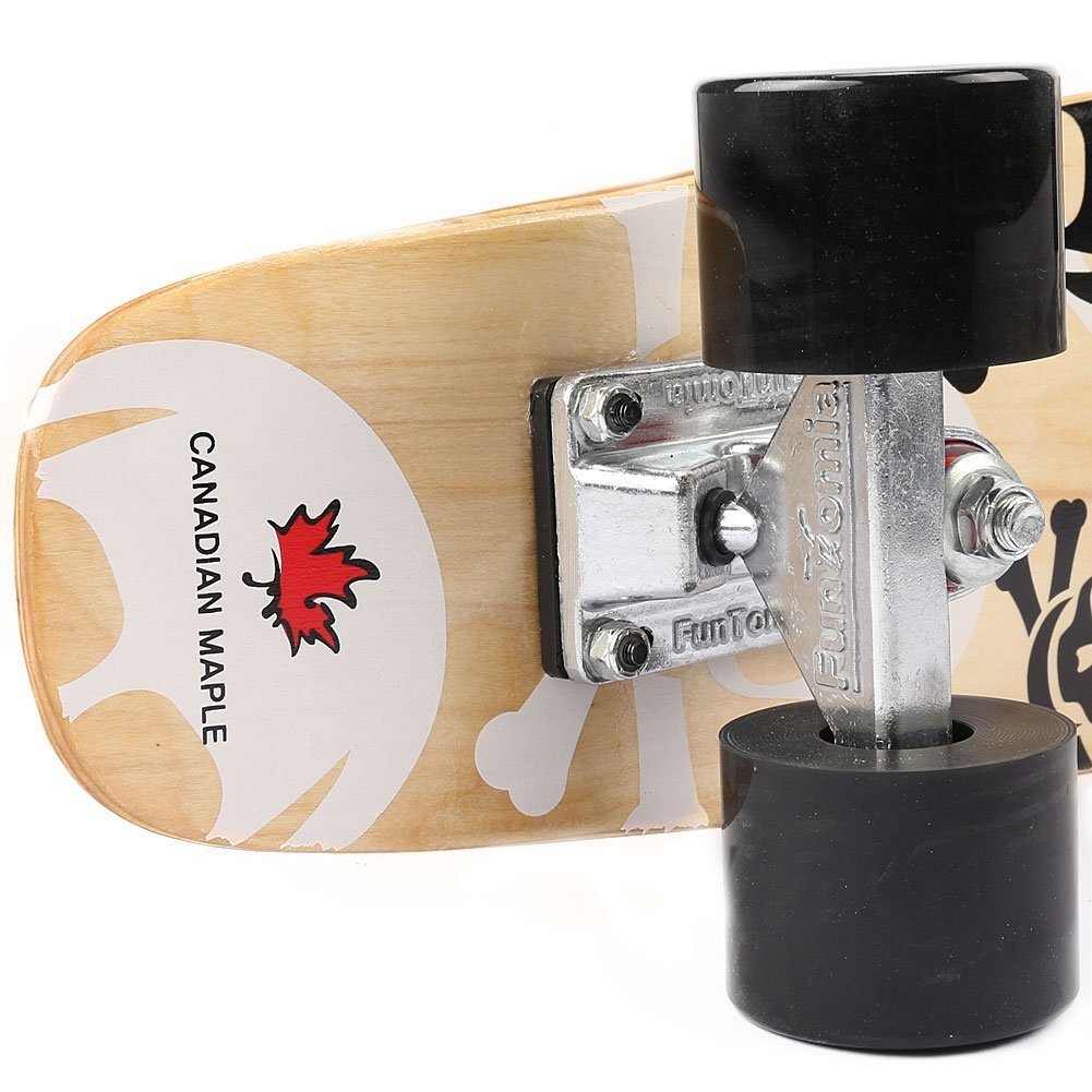 FunTomia® Skateboard Mini Cruiser 57cm - 7ply Strati di Acero Canadese - con o Senza Ruote a LED